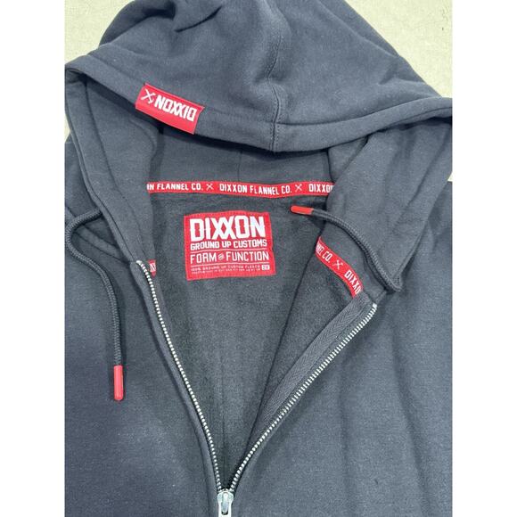 Dixxon Flannel Full Zip Hoodie Jacket Men’s XXL Black Ground Up Customs Workwear - Picture 5 of 5